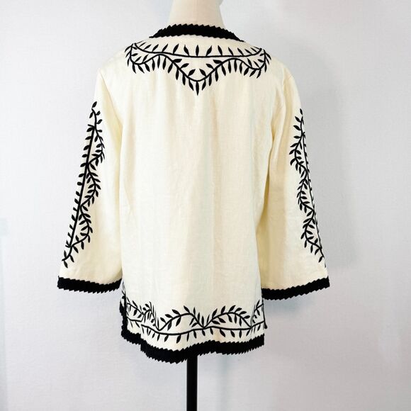 Linea by Louis Dell' Olio | Vintage 1990s | Linen Jacket | Sz L - Picture 2 of 5